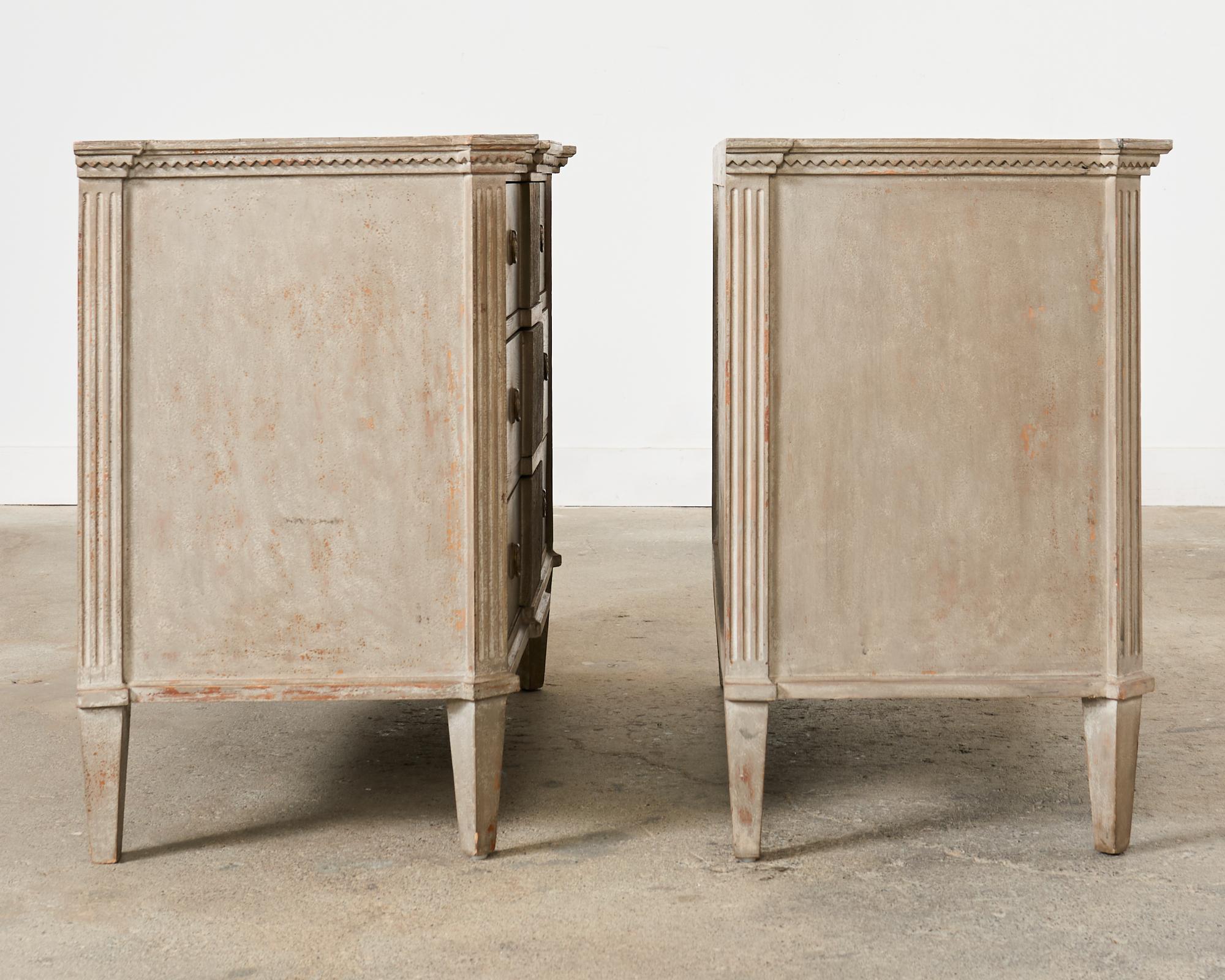 Pair of Neoclassical Swedish Gustavian Style Cerused Commodes  2