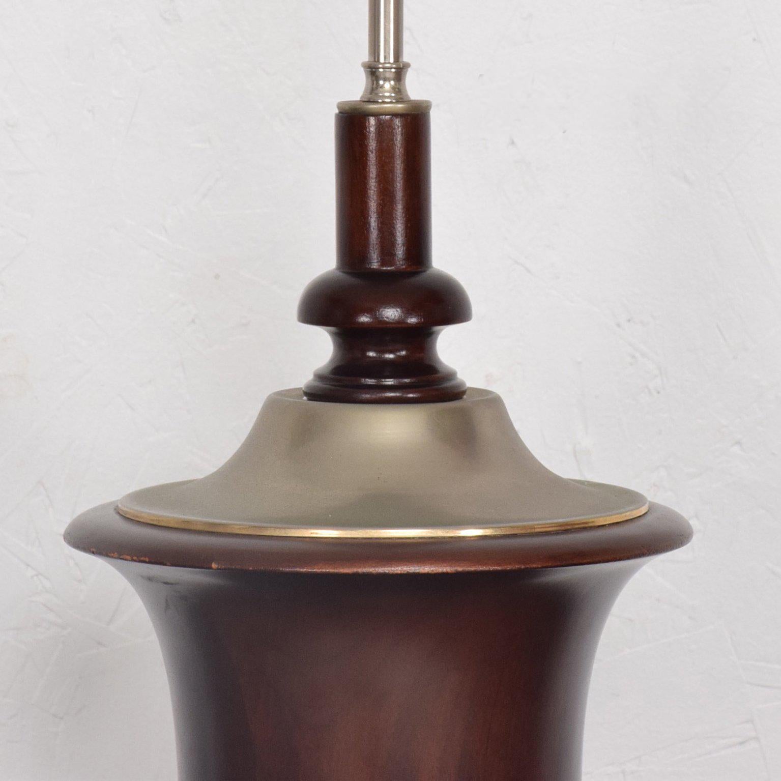 Pair of Neoclassical Table Lamps in Mahogany & Nickel-Plated, Mexican Modernist 1