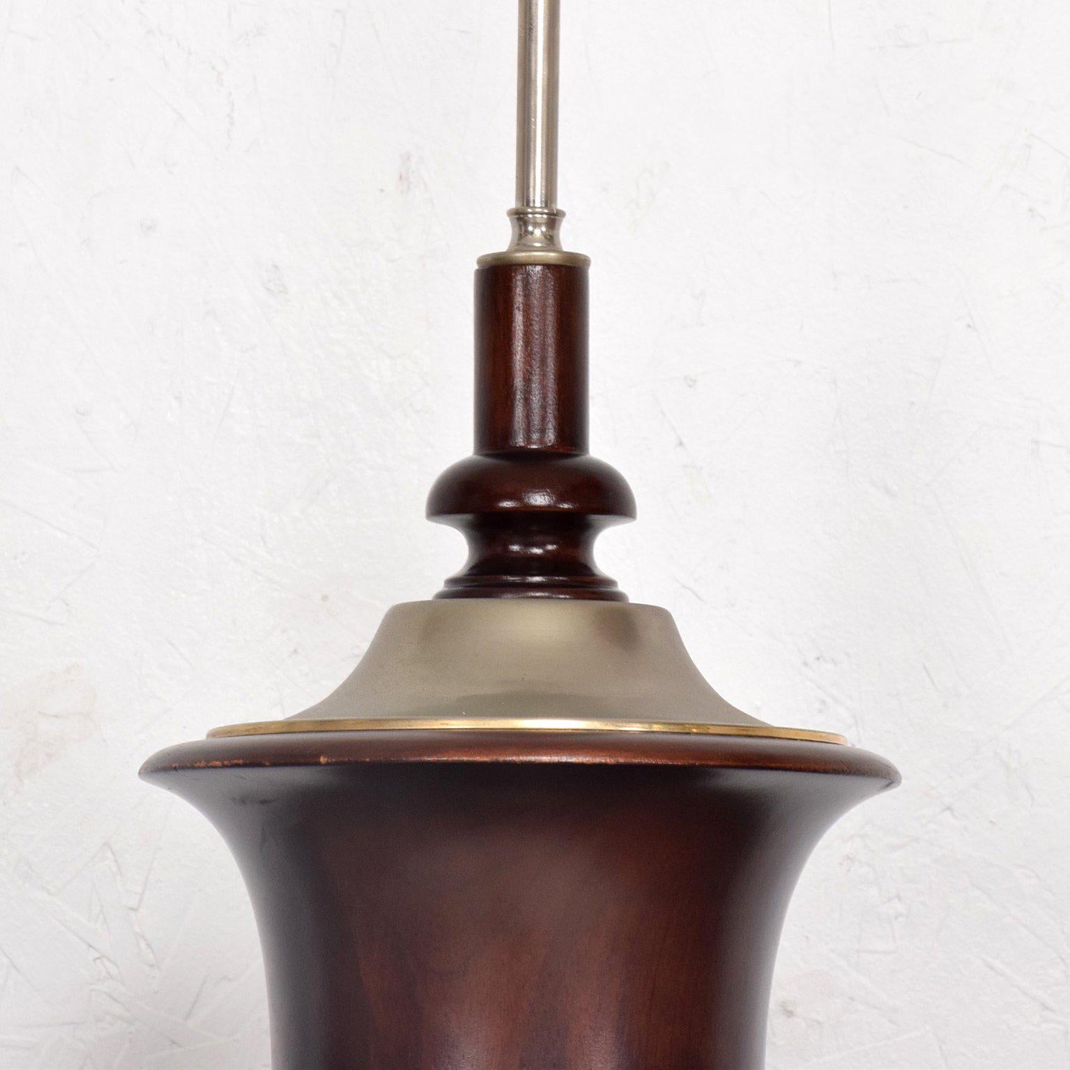 Pair of Neoclassical Table Lamps in Mahogany & Nickel-Plated, Mexican Modernist 3