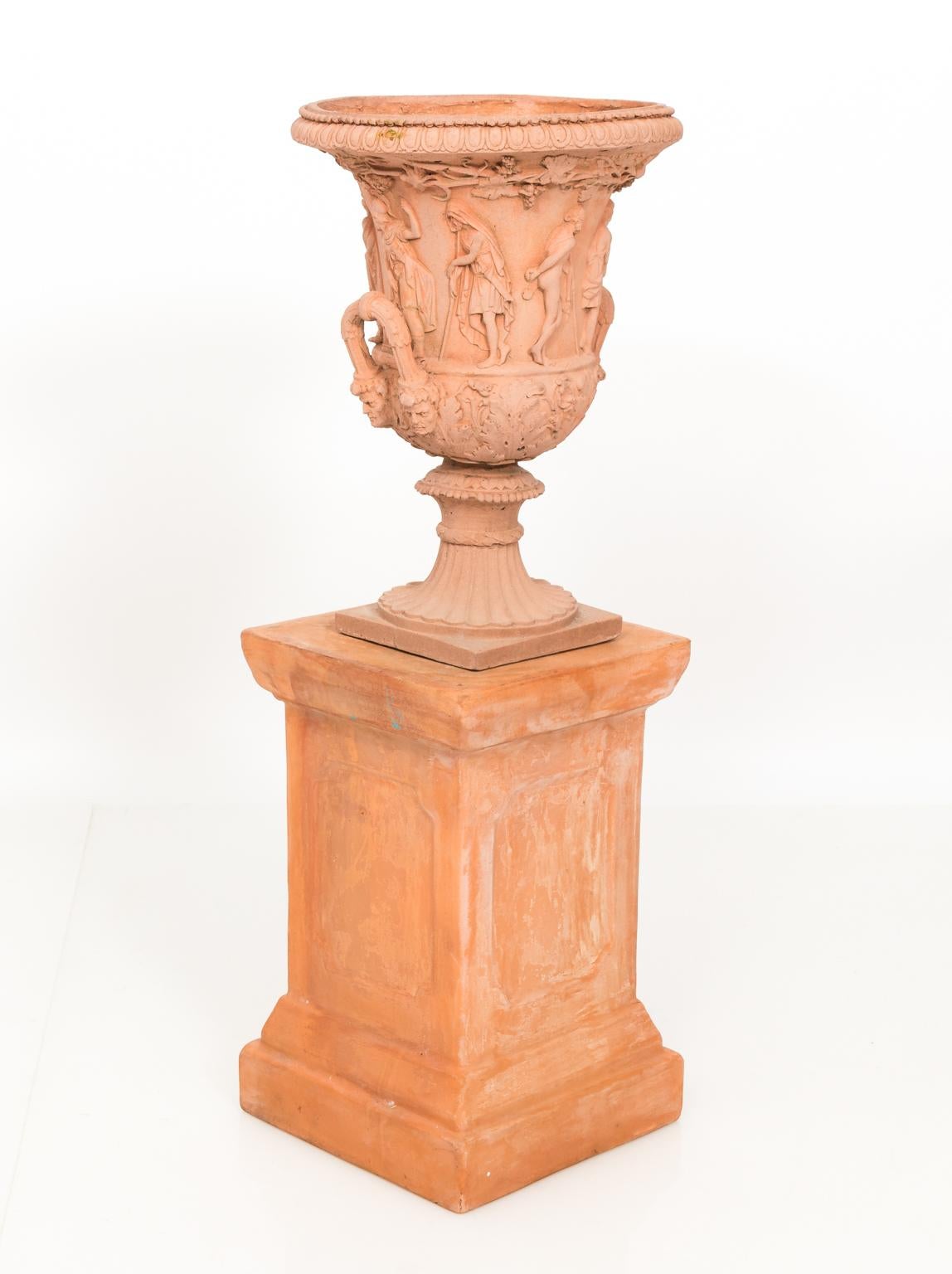 20th Century Pair of Neoclassical Terracotta Urns