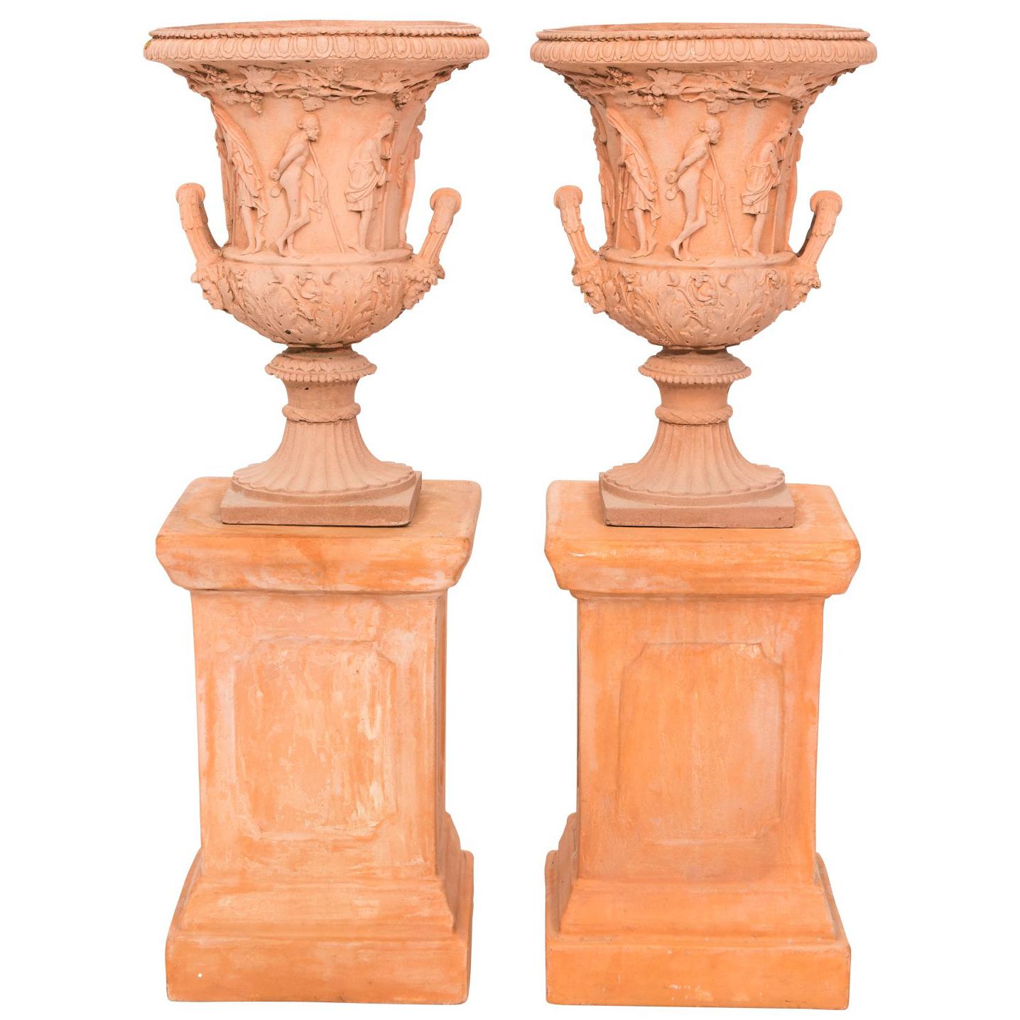 Pair of Neoclassical Terracotta Urns