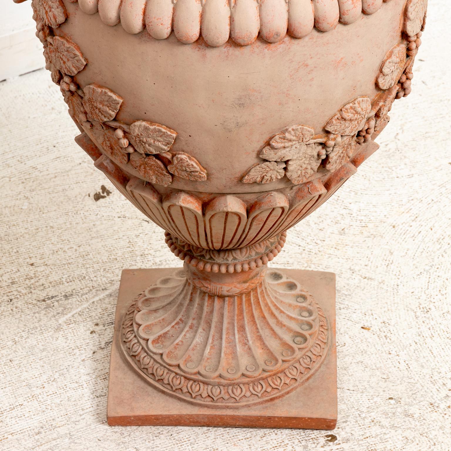 Pair of Neoclassical Terracotta Urns with Lids 2