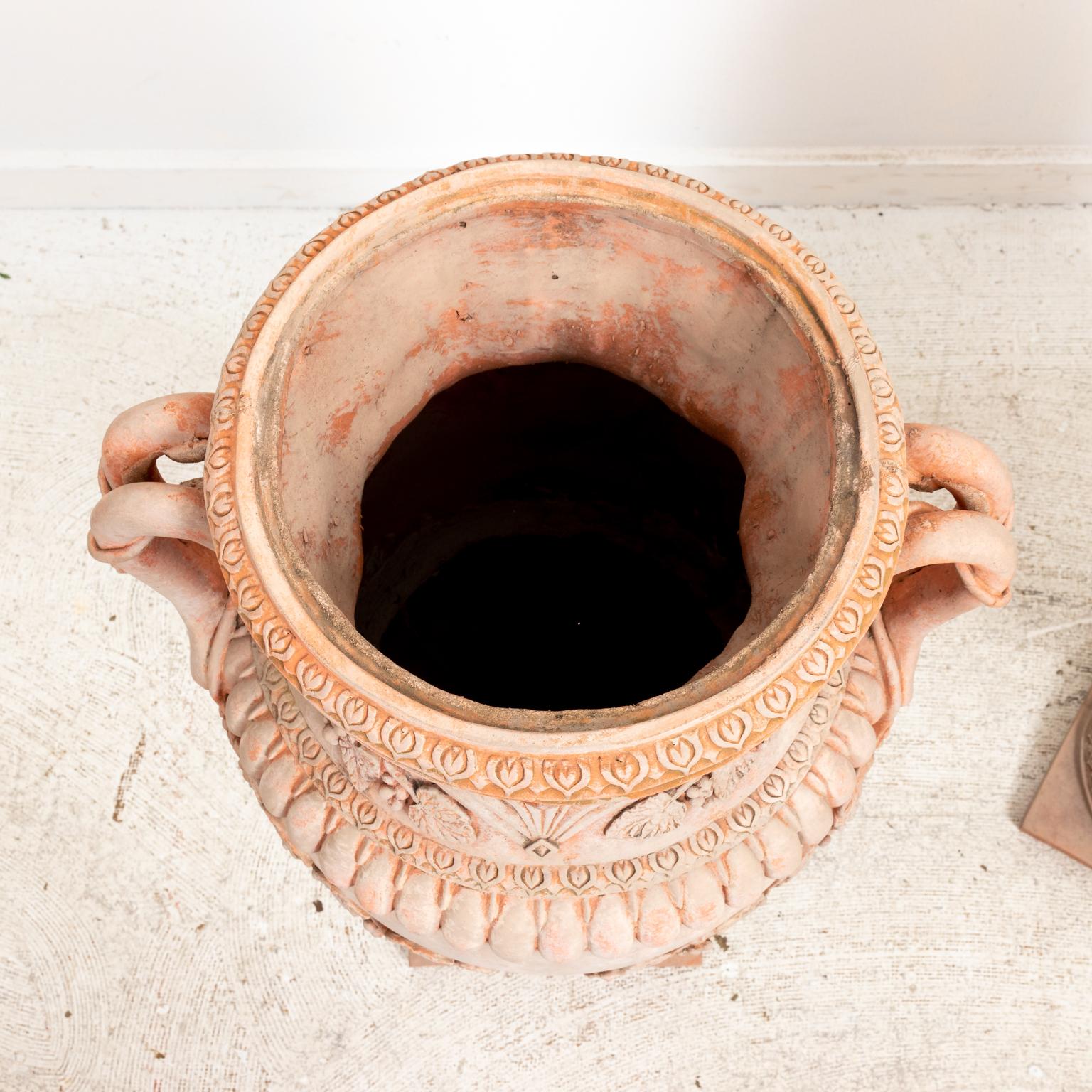 Pair of Neoclassical Terracotta Urns with Lids 3