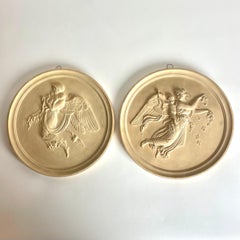 Pair of Neoclassical Terracotta Wall Plaques After Bertel Thorvaldsen