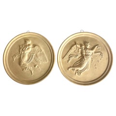 Pair of Neoclassical Terracotta Wall Plaques After Bertel Thorvaldsen