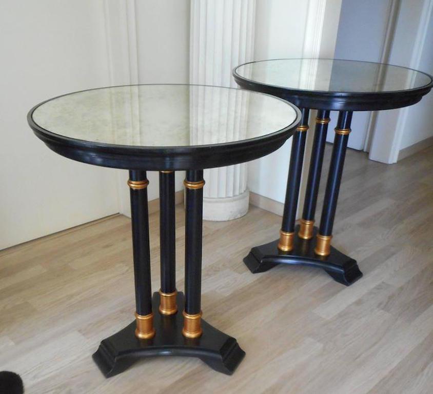 Gilt Pair of Neoclassical Tripod Side Table
