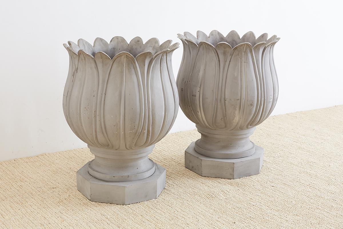 American Pair of Neoclassical Tulip Form Planters or Jardinières