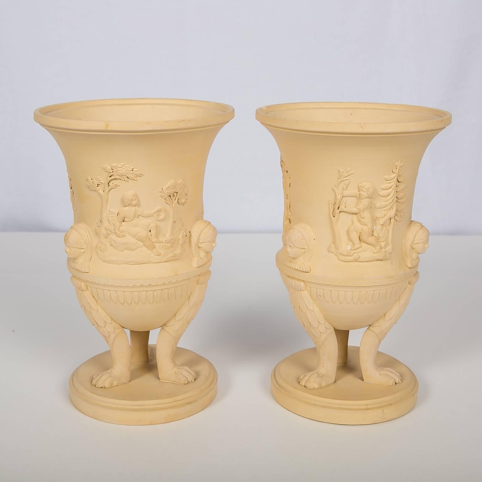Pair of Neoclassical Vases the Color of Cane Sugar Made circa 1780-1800 6