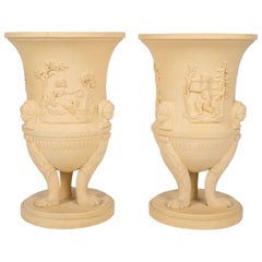 Pair of Neoclassical Vases the Color of Cane Sugar Made circa 1780-1800