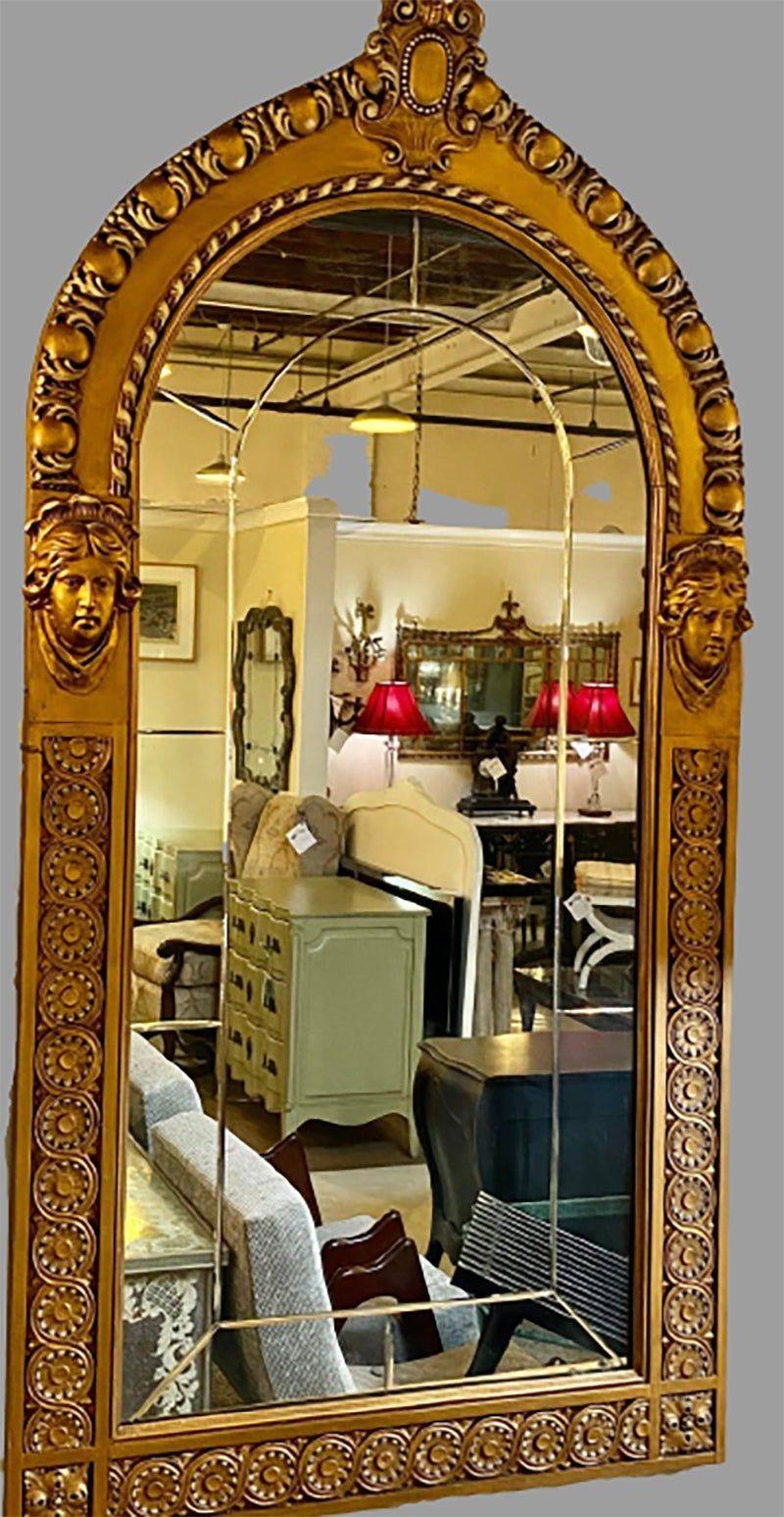 20th Century Pair of Neoclassical Wall or Console Mirrors, Giltwood Carved For Sale
