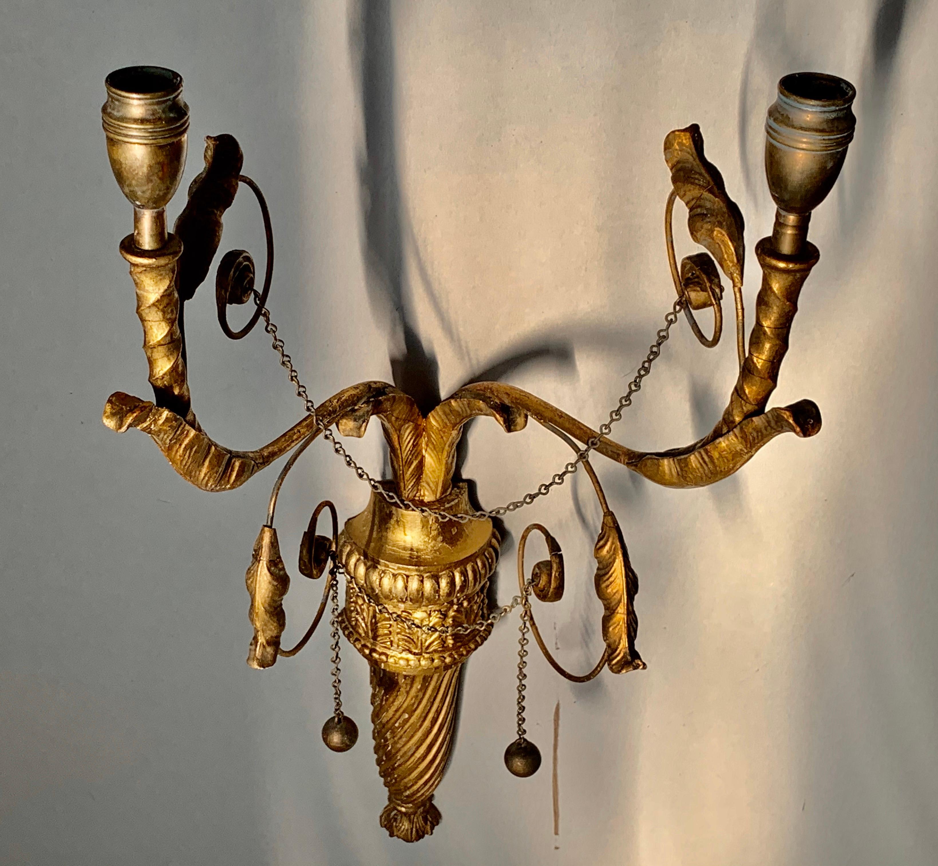Adam Style Neoclassical Wall Sconces For Sale