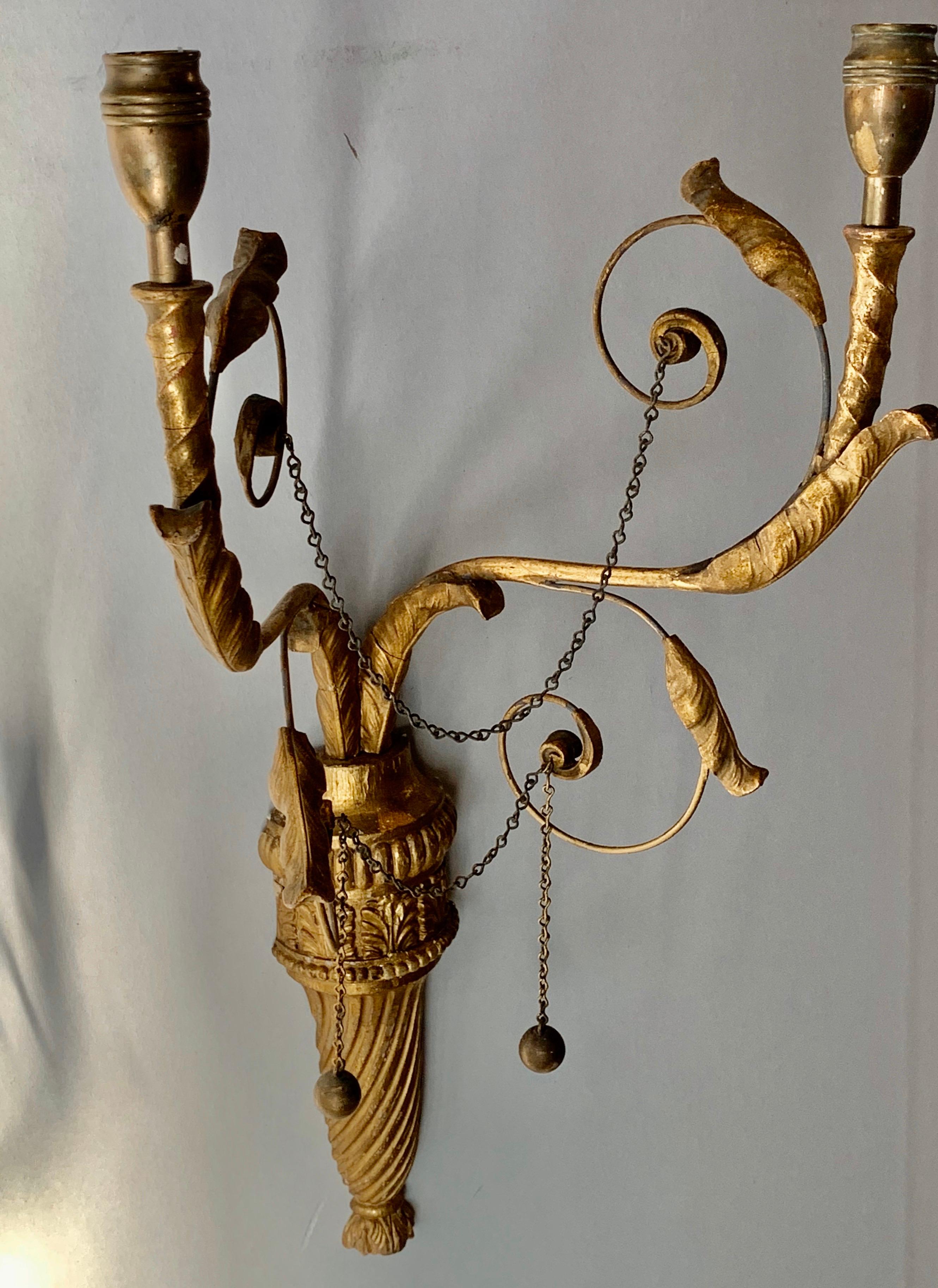 Hand-Crafted Neoclassical Wall Sconces For Sale