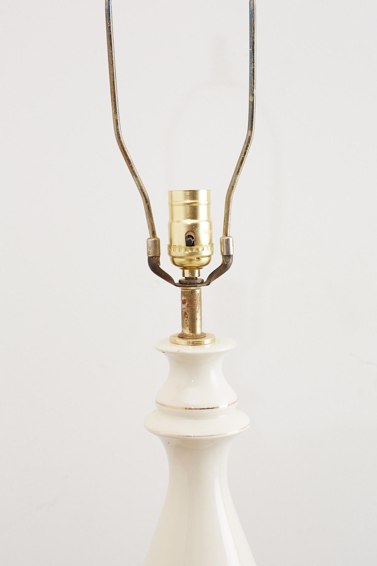 Pair of Neoclassical White Porcelain Baluster Lamps 1