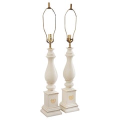 Pair of Neoclassical White Porcelain Baluster Lamps