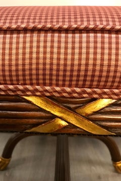 Pair of Neoclassical William Switzer X-Base Benches Ottomans