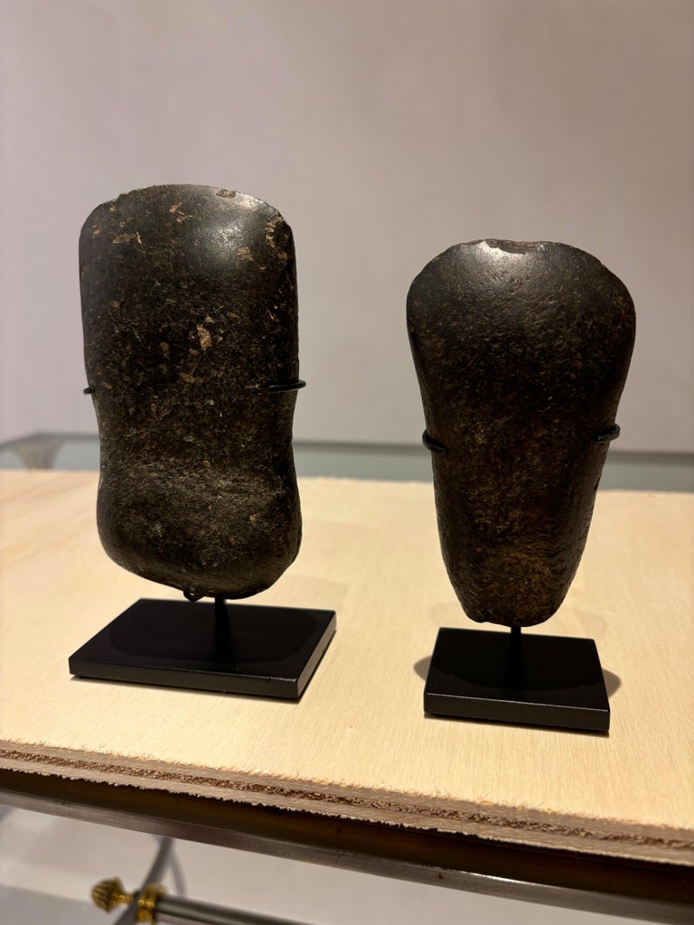 Pair of Neolithic Black Basalt Axe Heads, Great Britain Circa 2200 BC Pair of Neolithic Black Basalt Axe Heads, Great Britain Circa 2200 BC