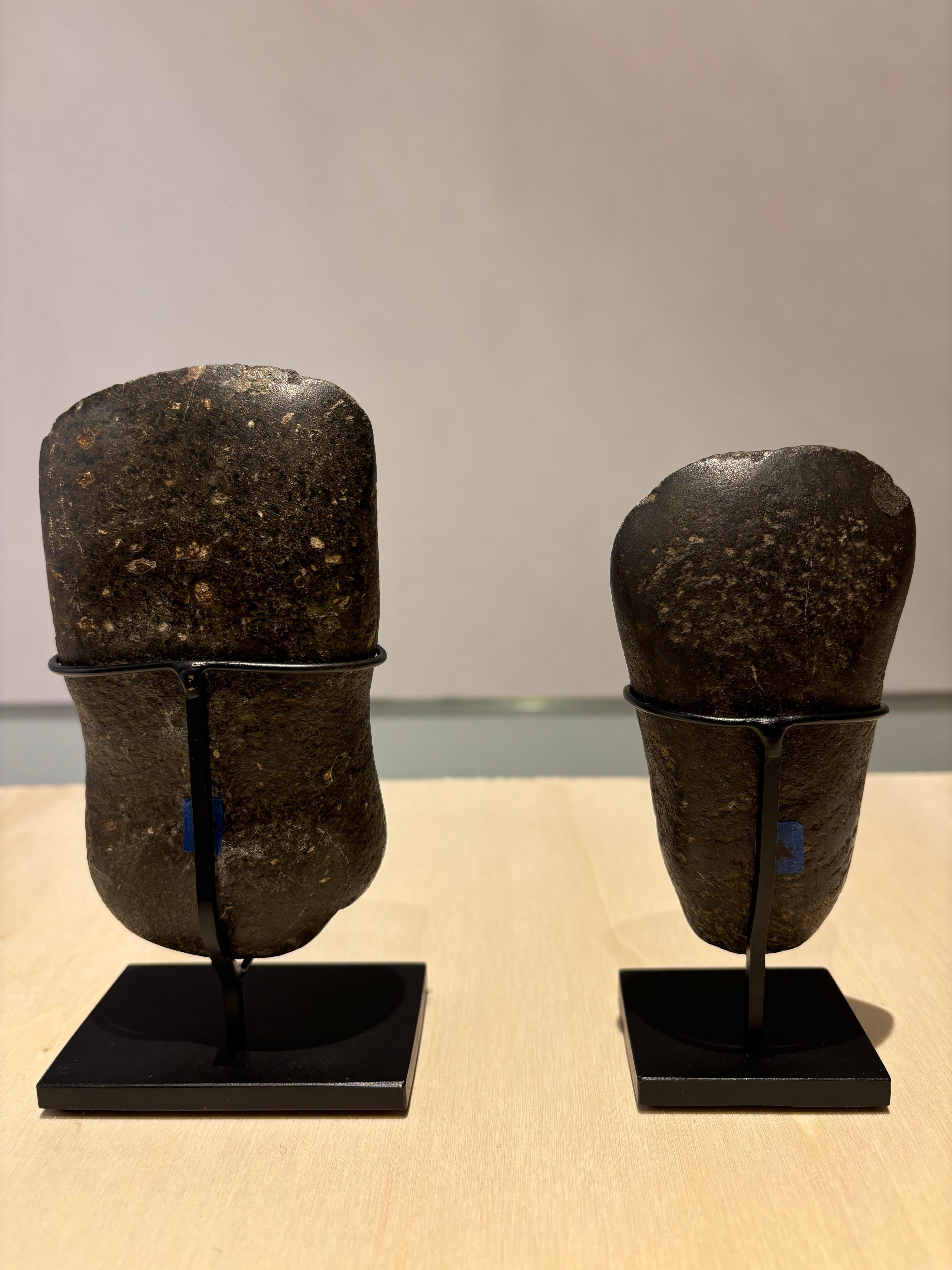 Stone Pair of Neolithic Black Basalt Axe Heads, Great Britain Circa 2200 BC For Sale