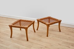 Ein Paar große T.H.-Sessel Hocker von Robsjohn-Gibbings für Saridis