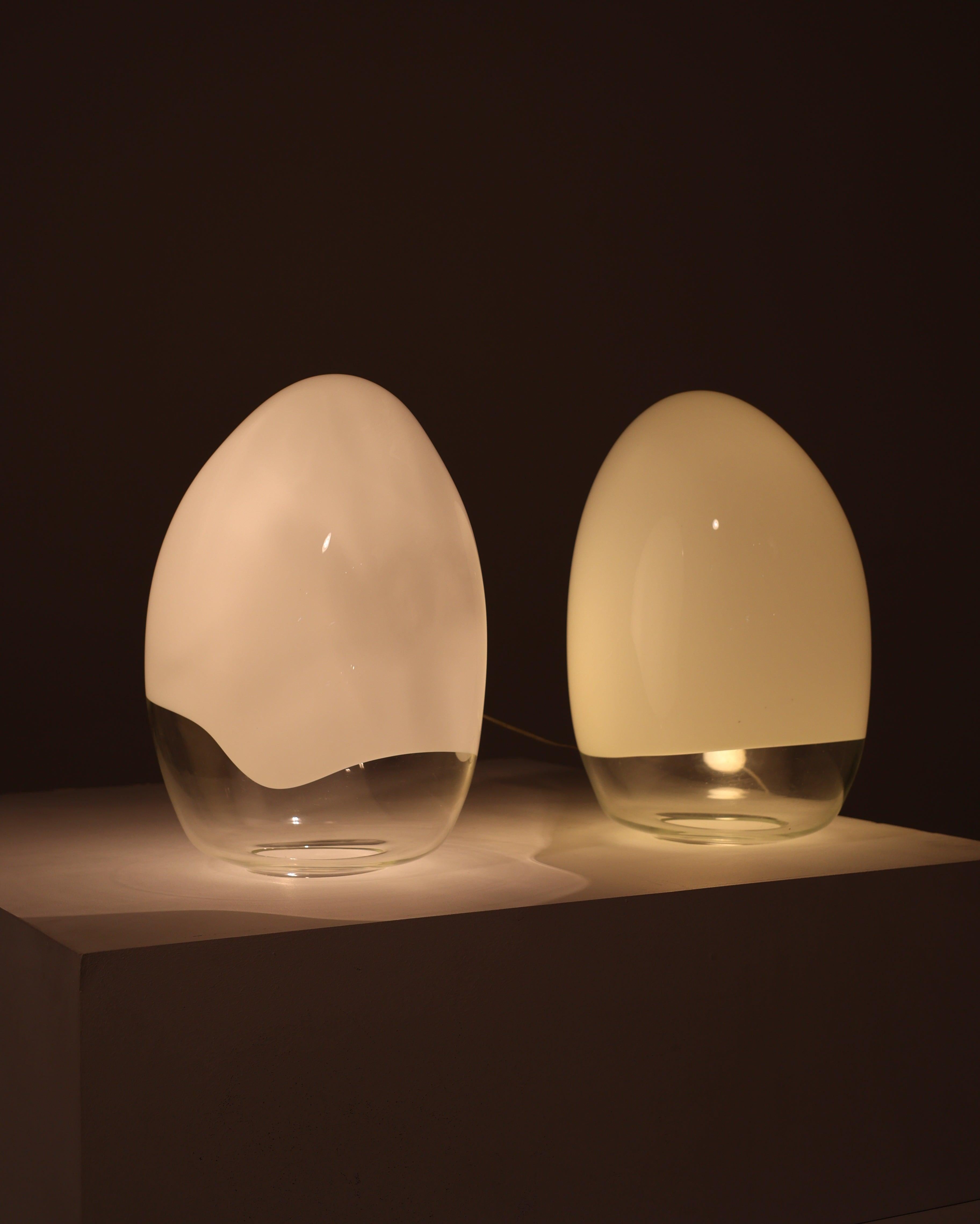 Pair of “Nessa” lamps in Murano glass, by Gino Vistosi, 1970s In Good Condition For Sale In PARIS, FR
