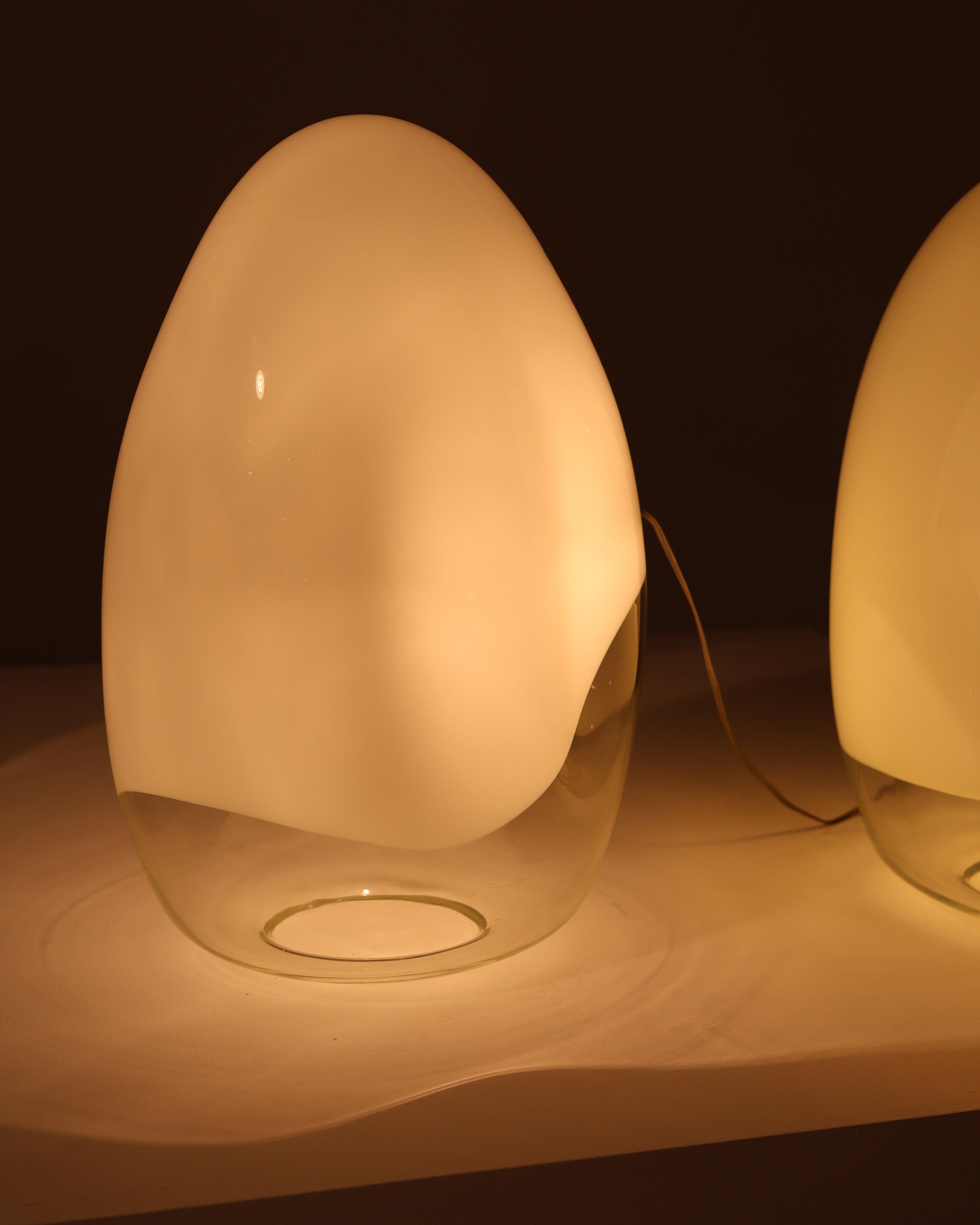 20th Century Pair of “Nessa” lamps in Murano glass, by Gino Vistosi, 1970s For Sale