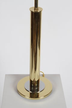 Pair of Nessen NT754 Polished Brass and Chrome Table Lamps