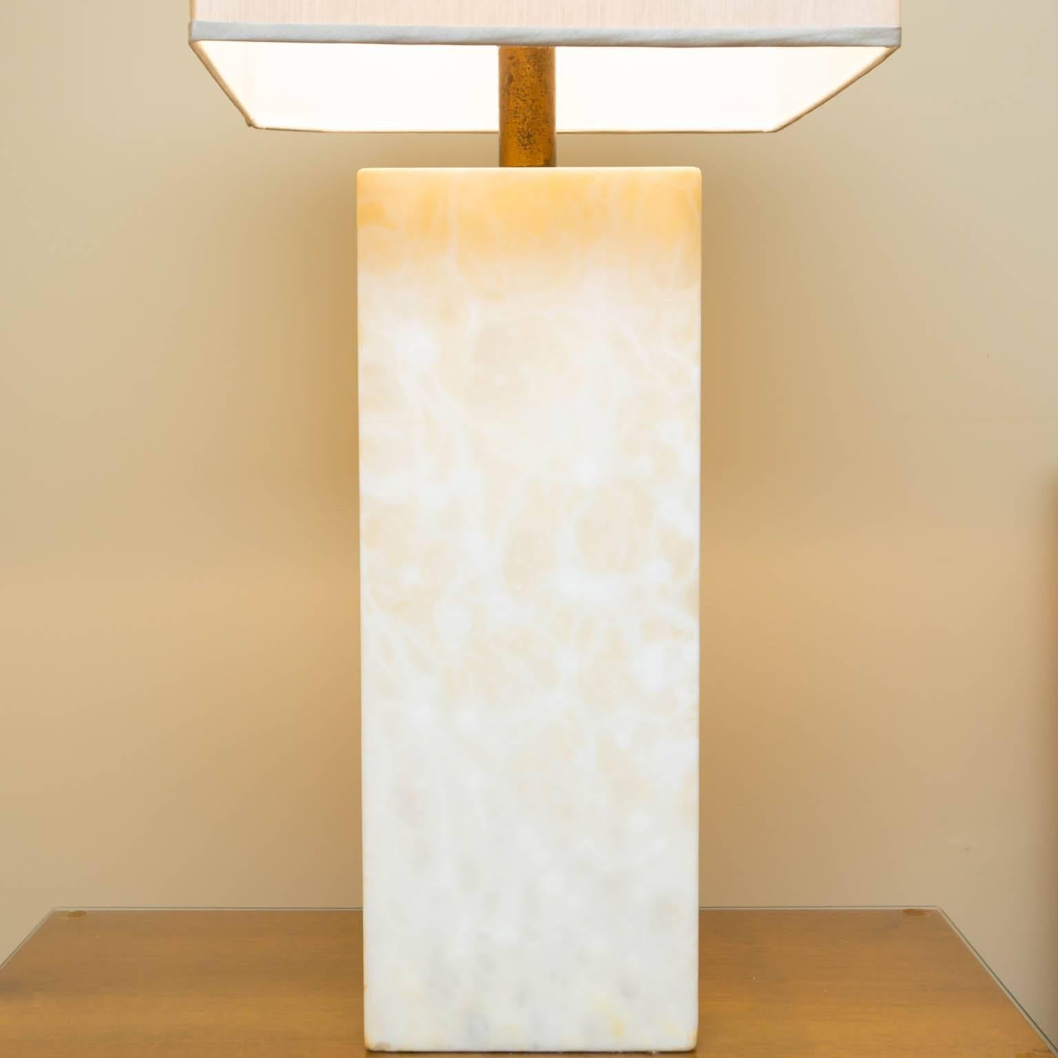 American Pair of Nessen Studio Marble Table Lamps