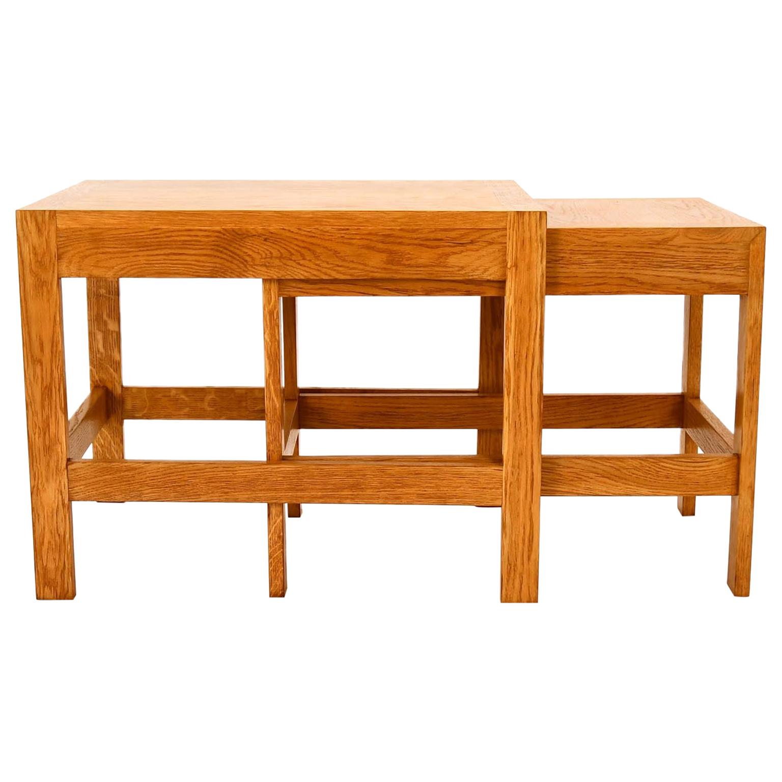 Pair of Nestling Tables Børge Mogensen Silkborg Oak, Denmark, 1960s