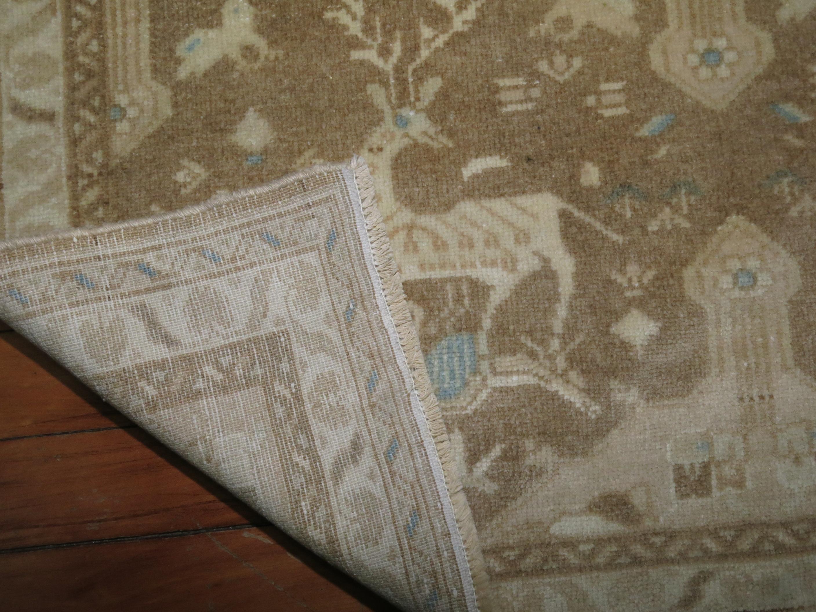 Pair of Neutral Tabriz Pictorial Reindeer Mats For Sale 1