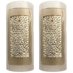 Pair of New Argento Murano Glass Wall Sconces