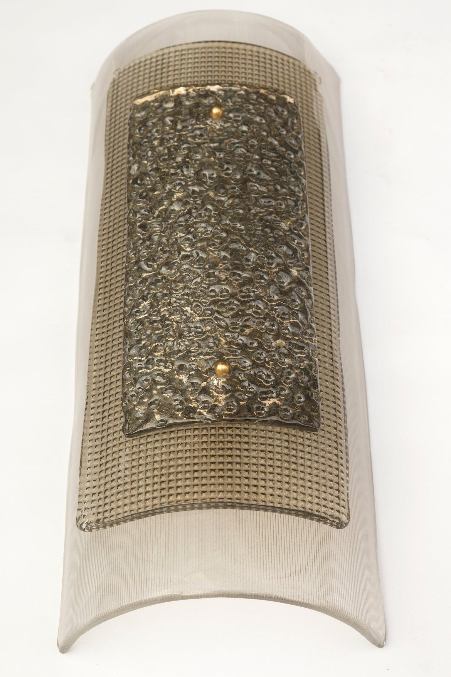 Pair of New Argento Murano Glass Wall Sconces 'US Specification' 5