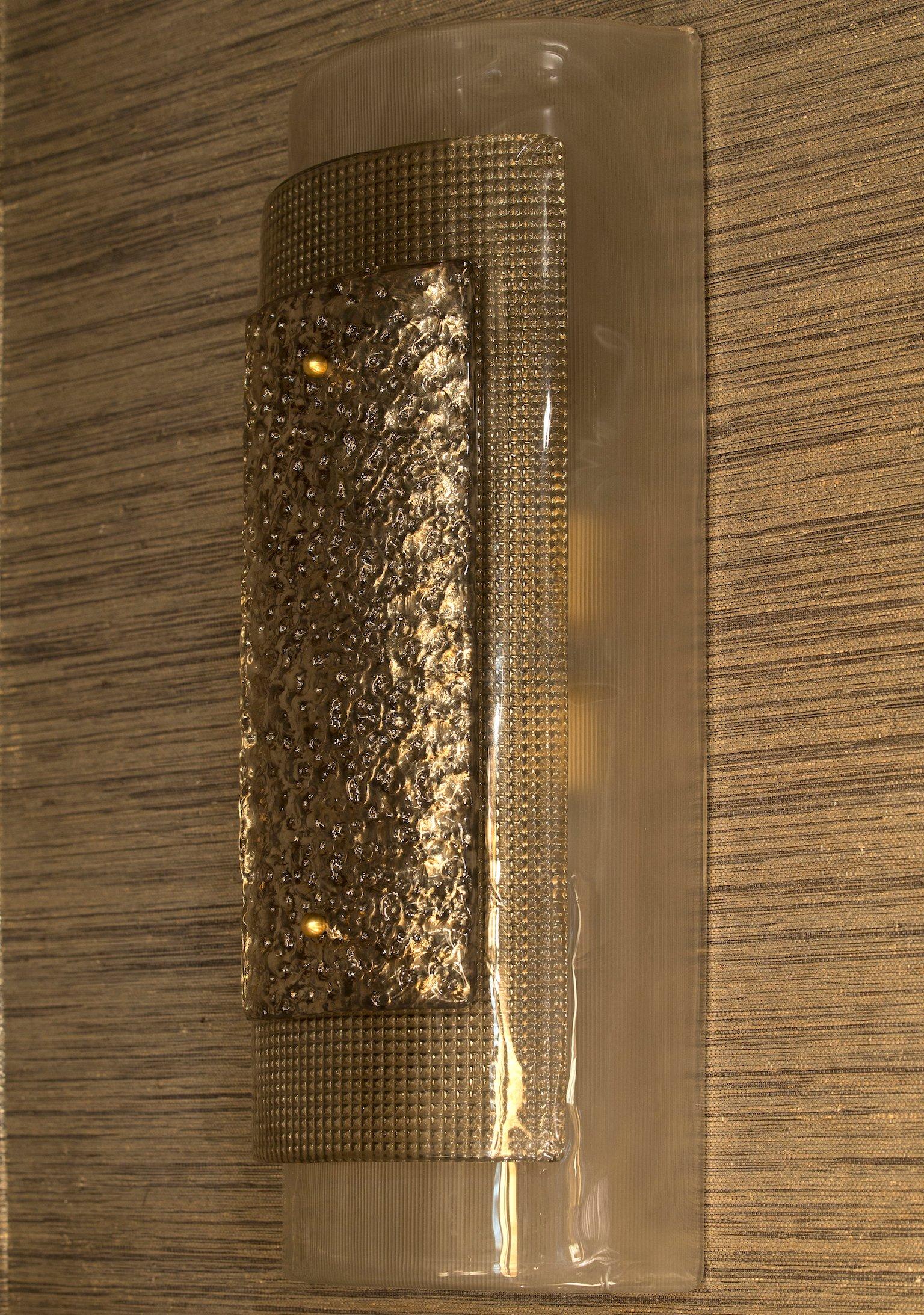 Pair of New Argento Murano Glass Wall Sconces 'US Specification' In New Condition In London, GB
