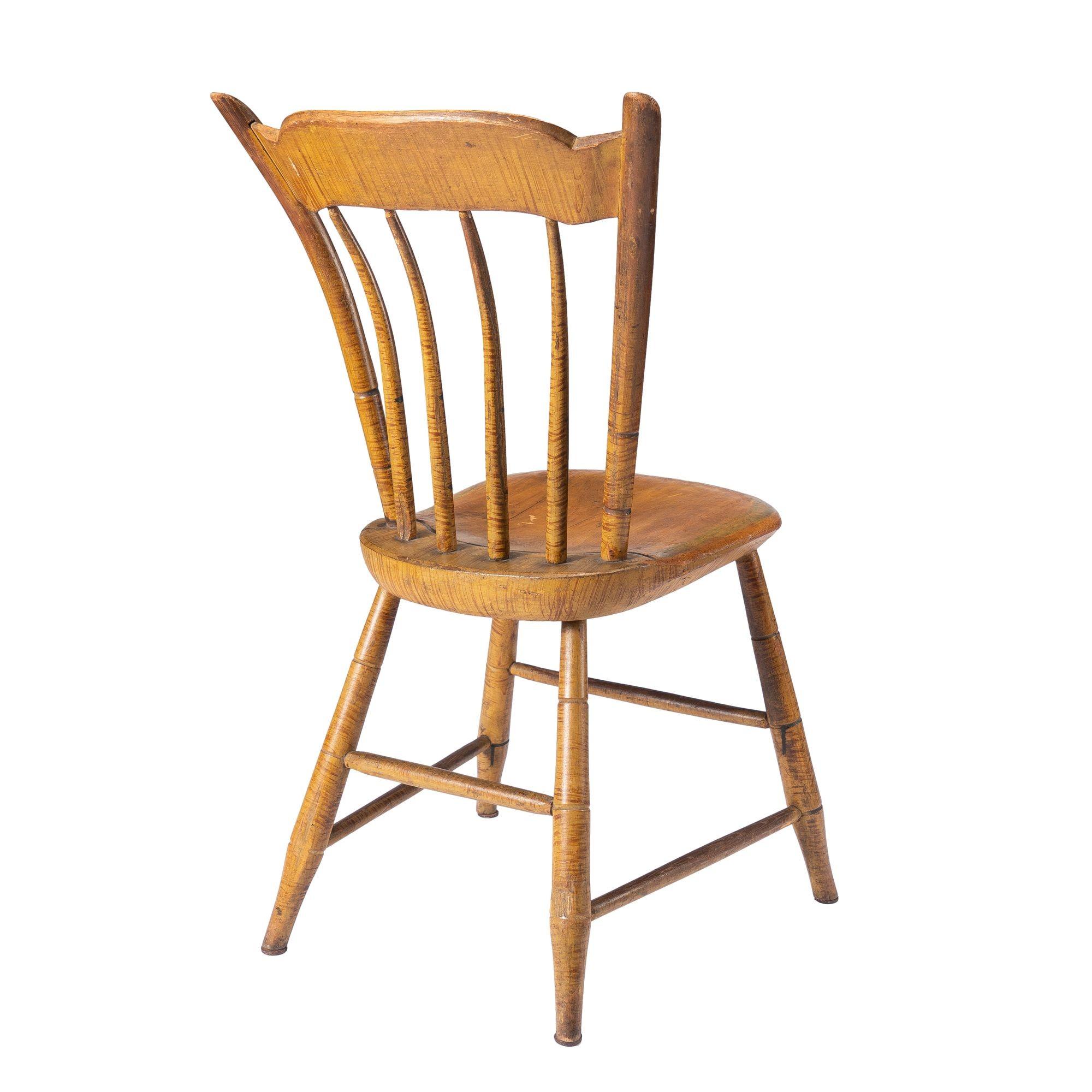 Paire de chaises d'appoint Windsor peintes de la Nouvelle-Angleterre, 1830-40 en vente 2