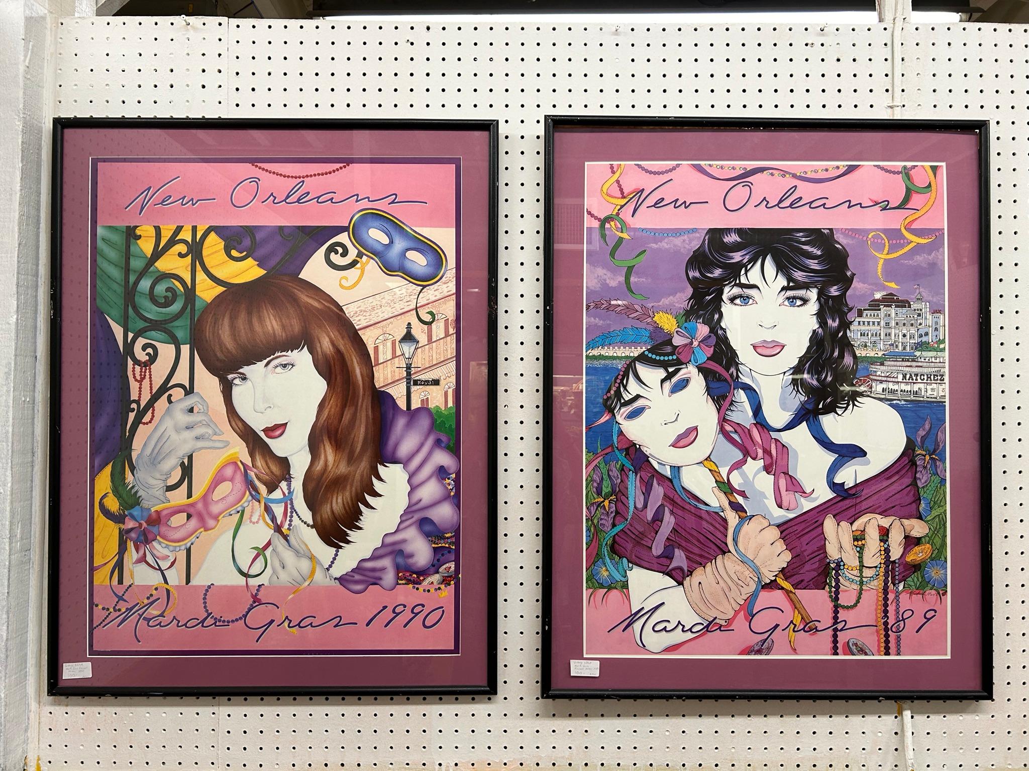Pair of New Orleans JAzz Festival Framed Posters In Good Condition For Sale In Freehold, NJ