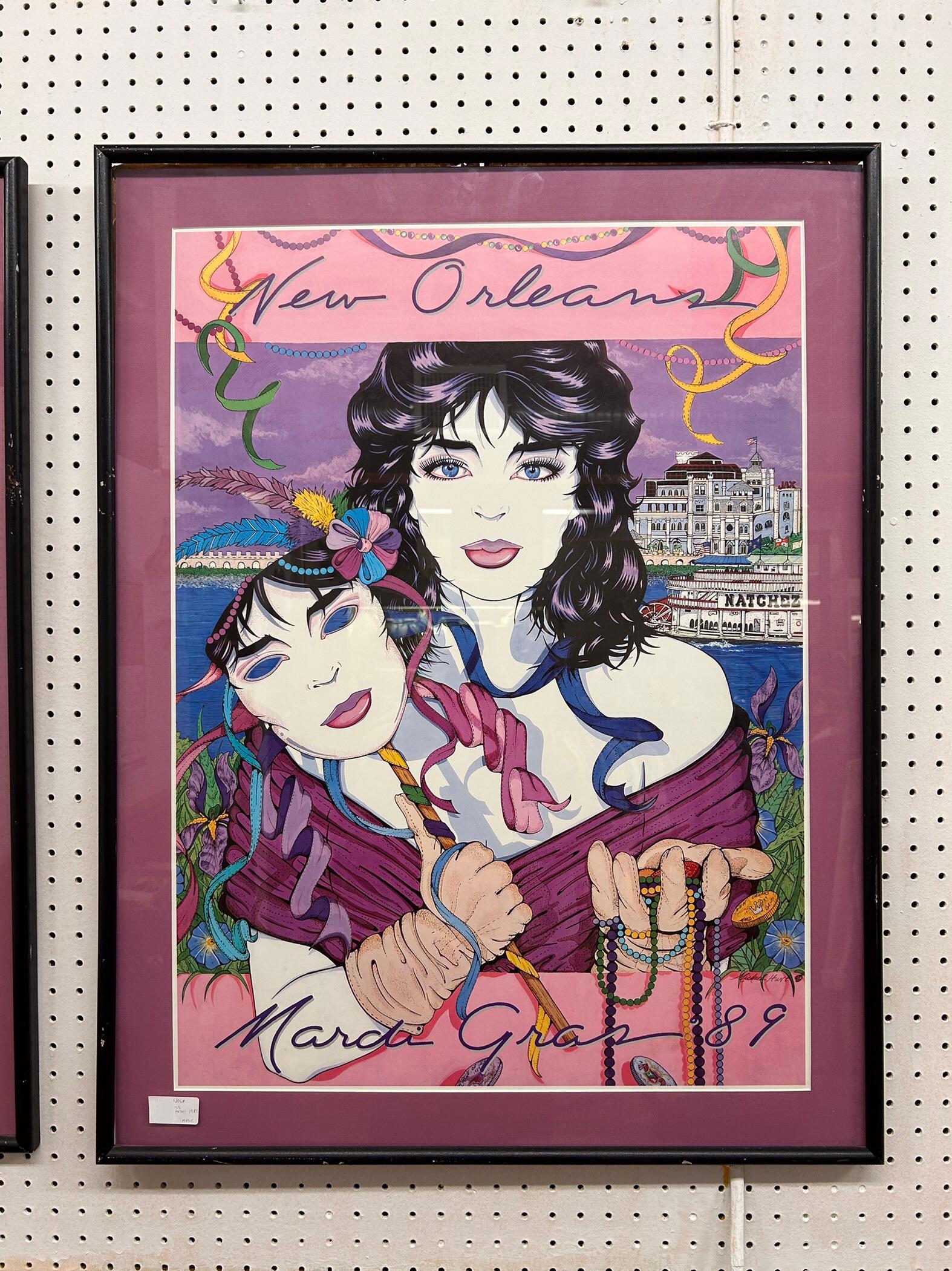 Paper Pair of New Orleans JAzz Festival Framed Posters For Sale