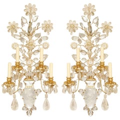 Pair of New Rock Crystal Sconces
