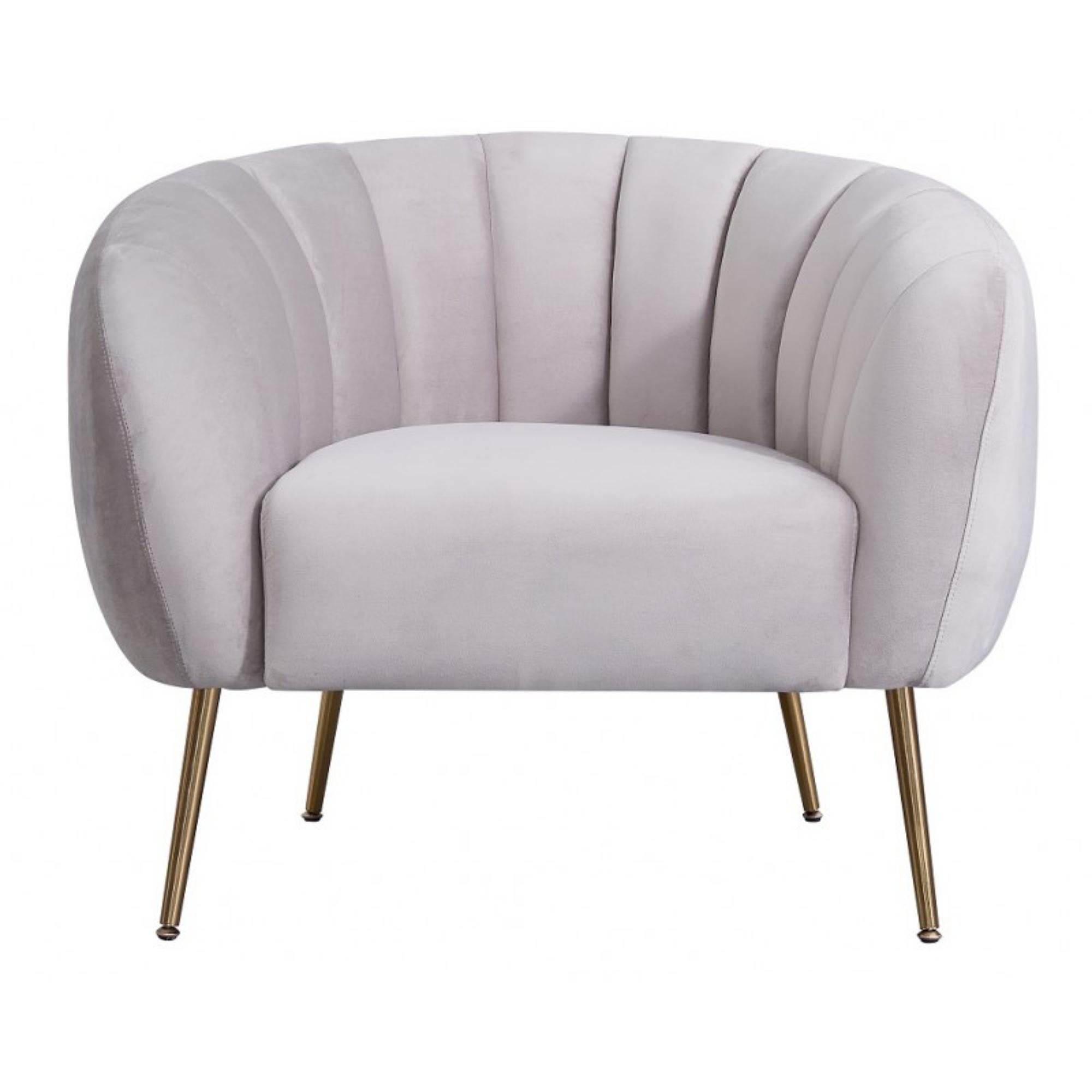 Modern Pair of New Velvet Upholstered Armchairs