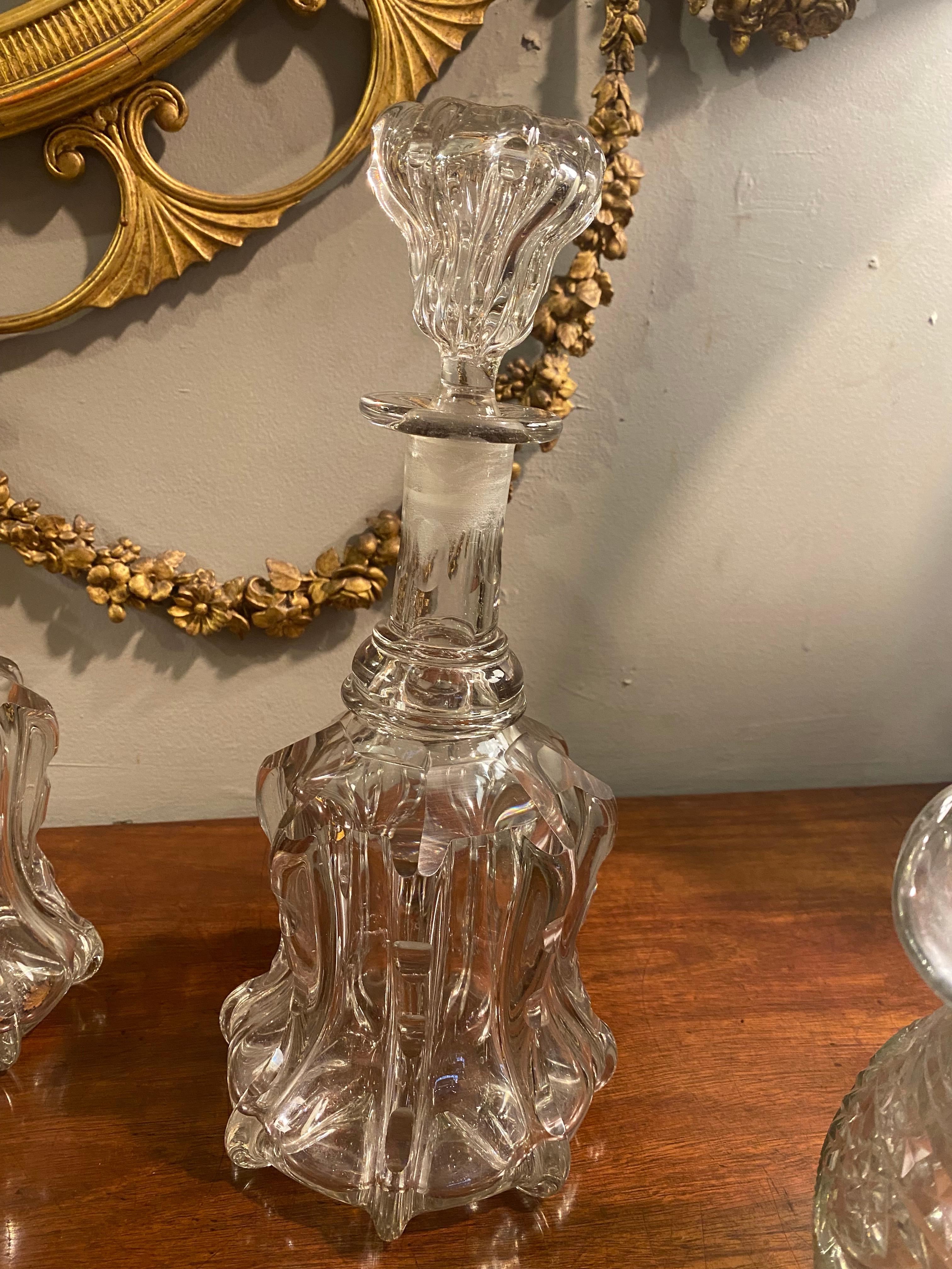 Victorian Pair of 'Newcastle' Design Glass Decanters For Sale