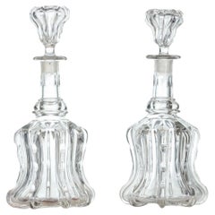 Antique Pair of 'Newcastle' Design Glass Decanters