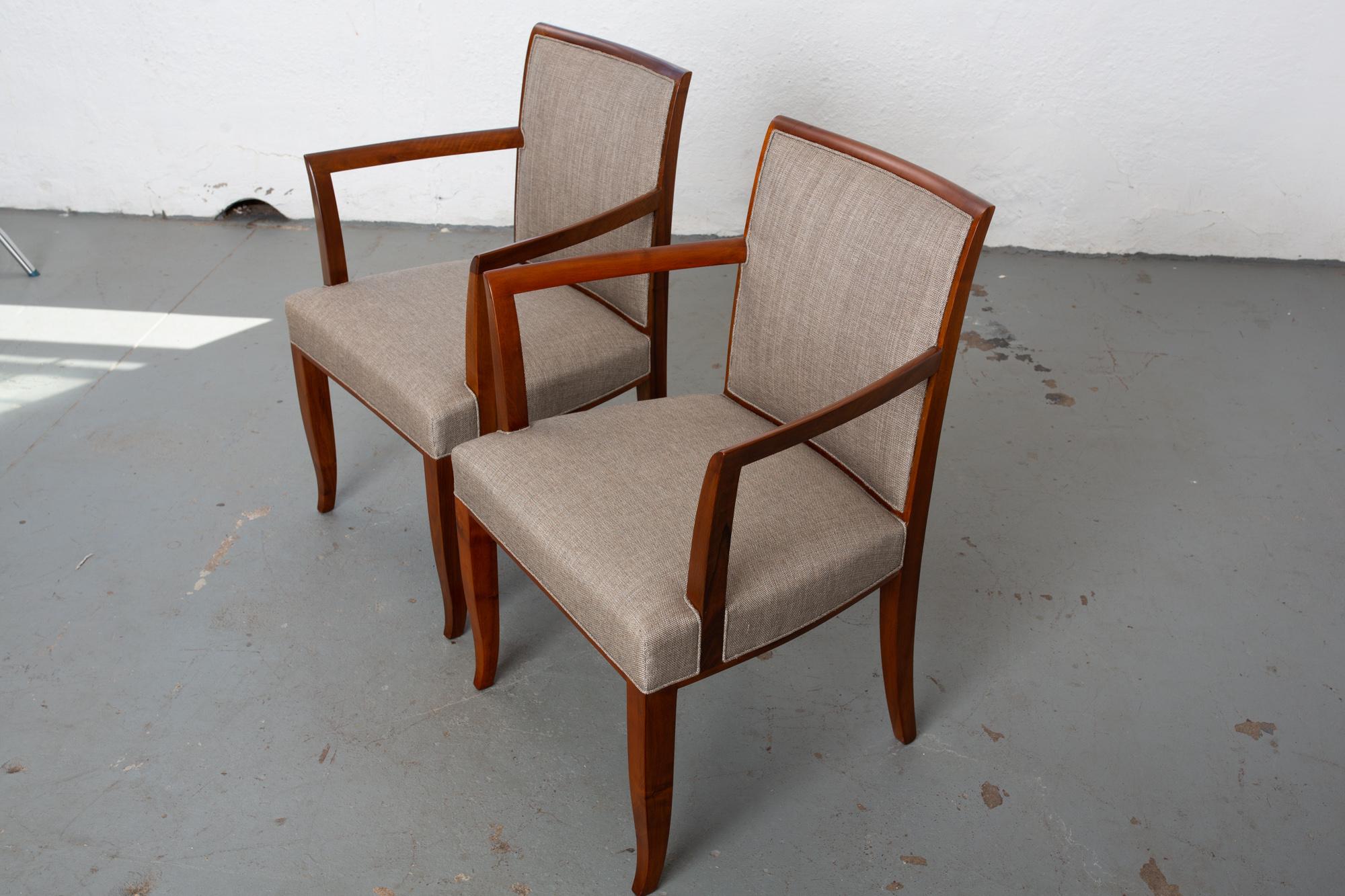 Pair of Newly Restored Art Deco Style Mahogany Armchairs 2