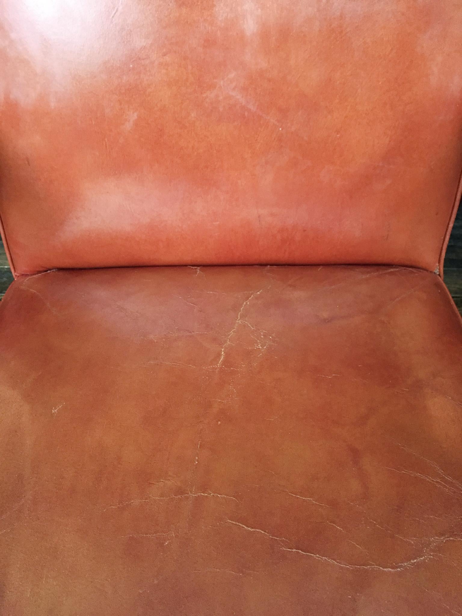 Pair of Newly Restored Midcentury Leather Armchairs in the Style of Jens Risom 5