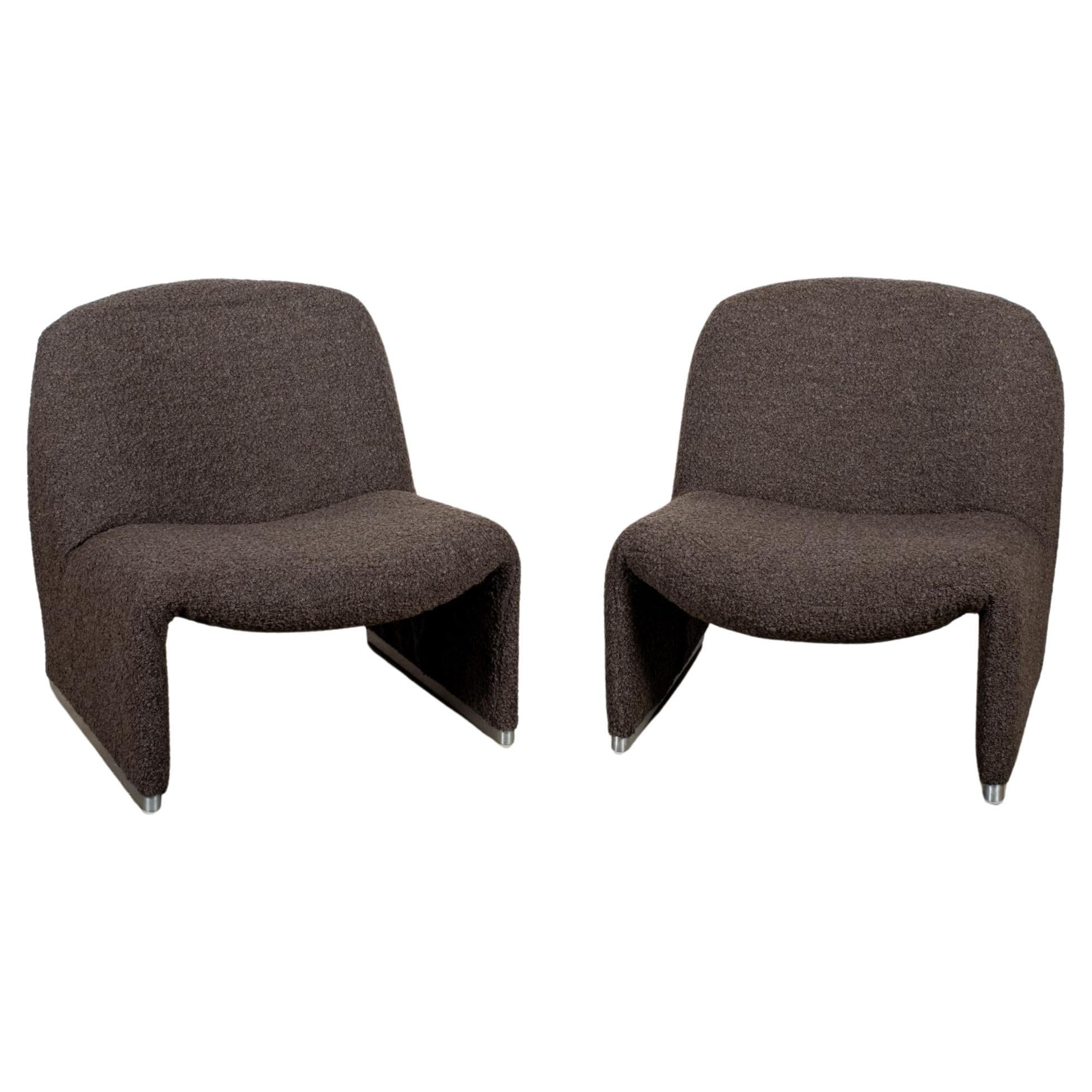Pair of Newly Upholstered 1970s Alky Chairs by Giancarlo Piretti for Artifort