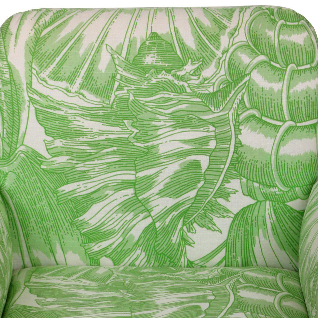 Hollywood Regency Coppia di sedie appena imbottite in tessuto di Meg Braff Designs, Nassau Pistachio in vendita