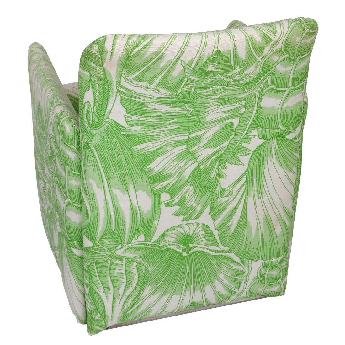 Sconosciuto Coppia di sedie appena imbottite in tessuto di Meg Braff Designs, Nassau Pistachio in vendita