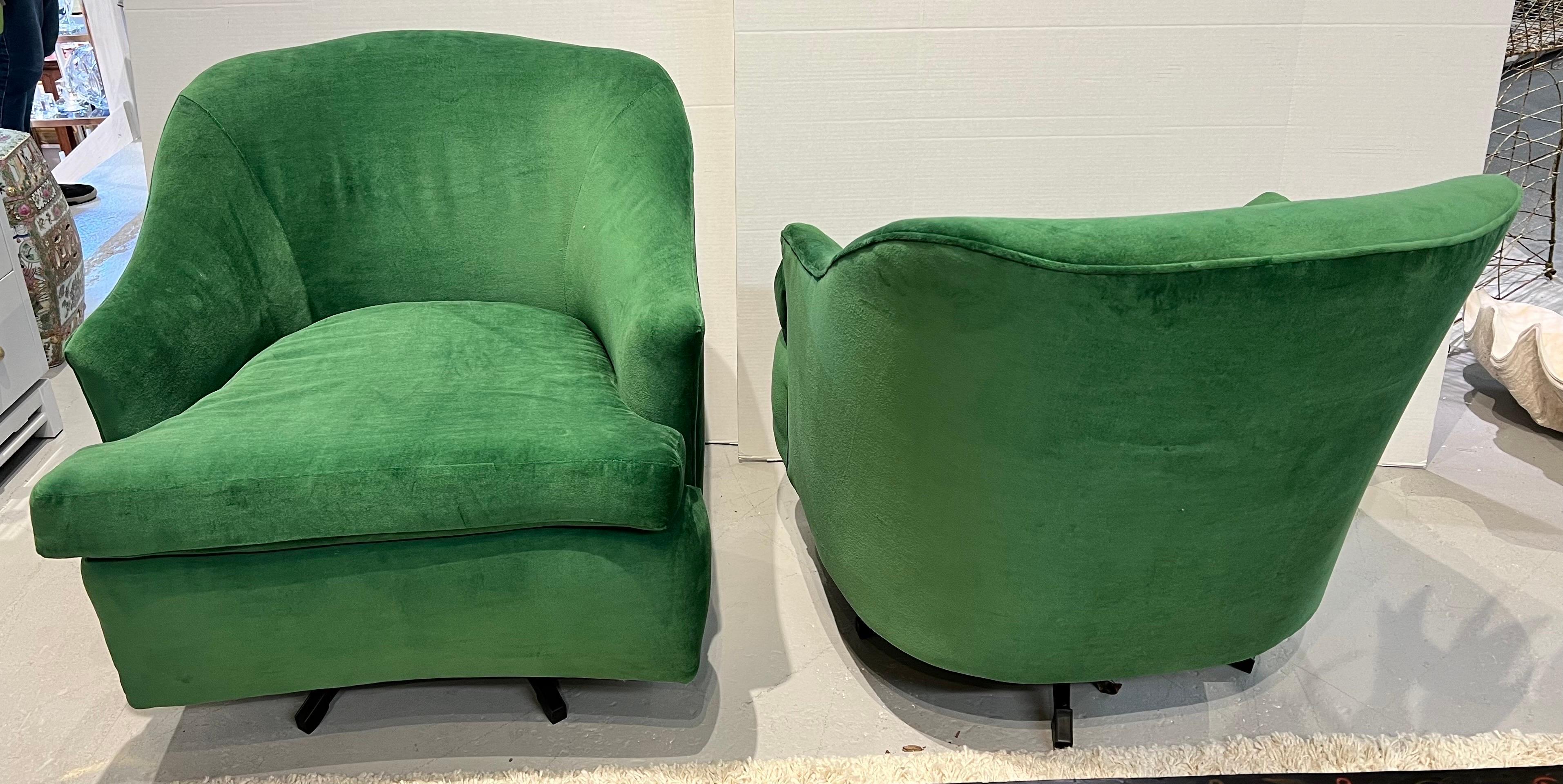 green velvet swivel chairs