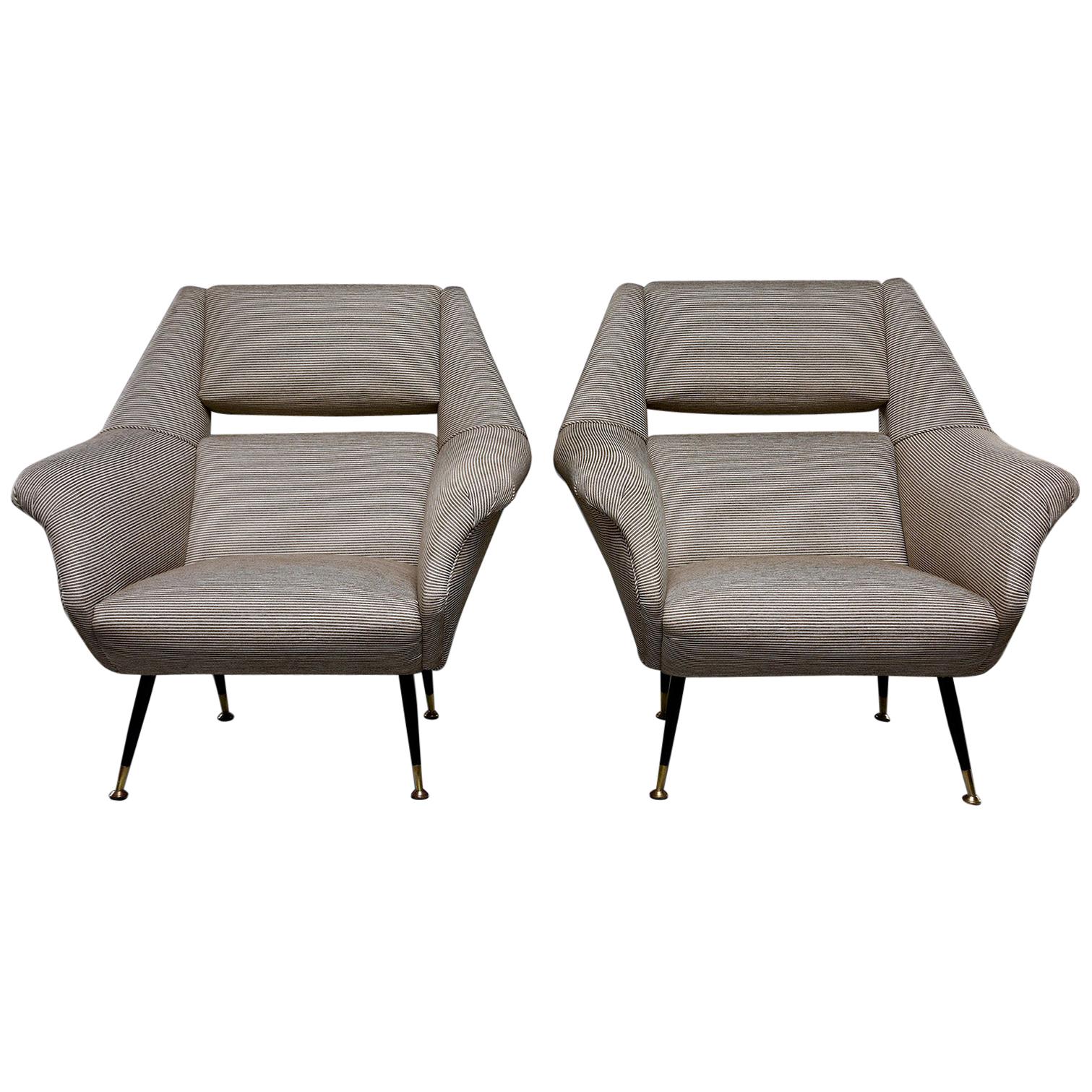 Pair of Newly Upholstered Midcentury Chairs by Gigi Radice for Minotti