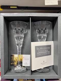 Coppia di cristalli Waterford Crystal The Millennium Collection, NIB, che non sono mai stati venduti.