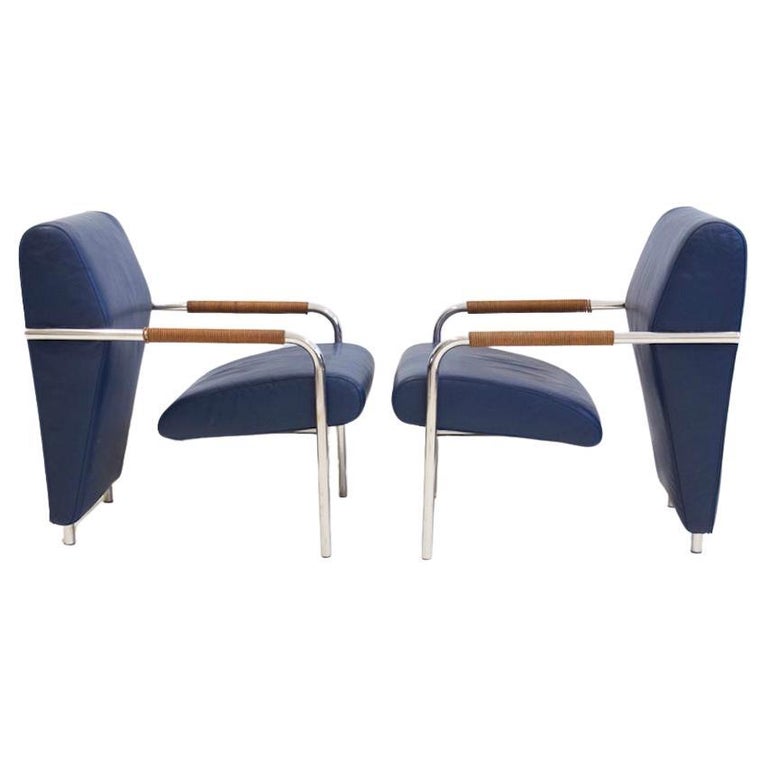 Pair of Niccola Lounge Chairs by Andrea Branzi for Zanotta For Sale