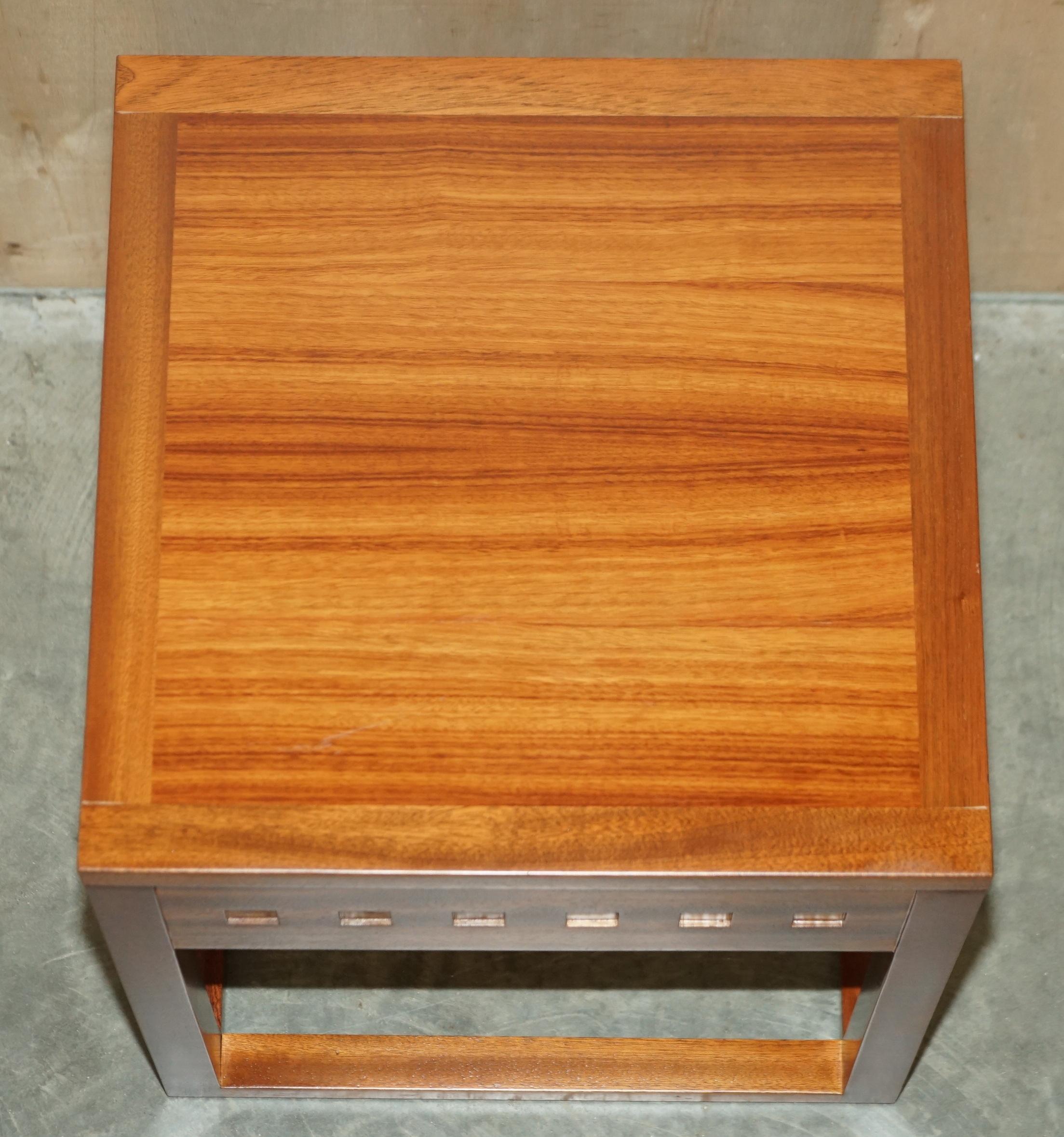 Pair of Nice Hand Made Cherry and Teak Wood Side Tables x 4 Available in Total For Sale 5