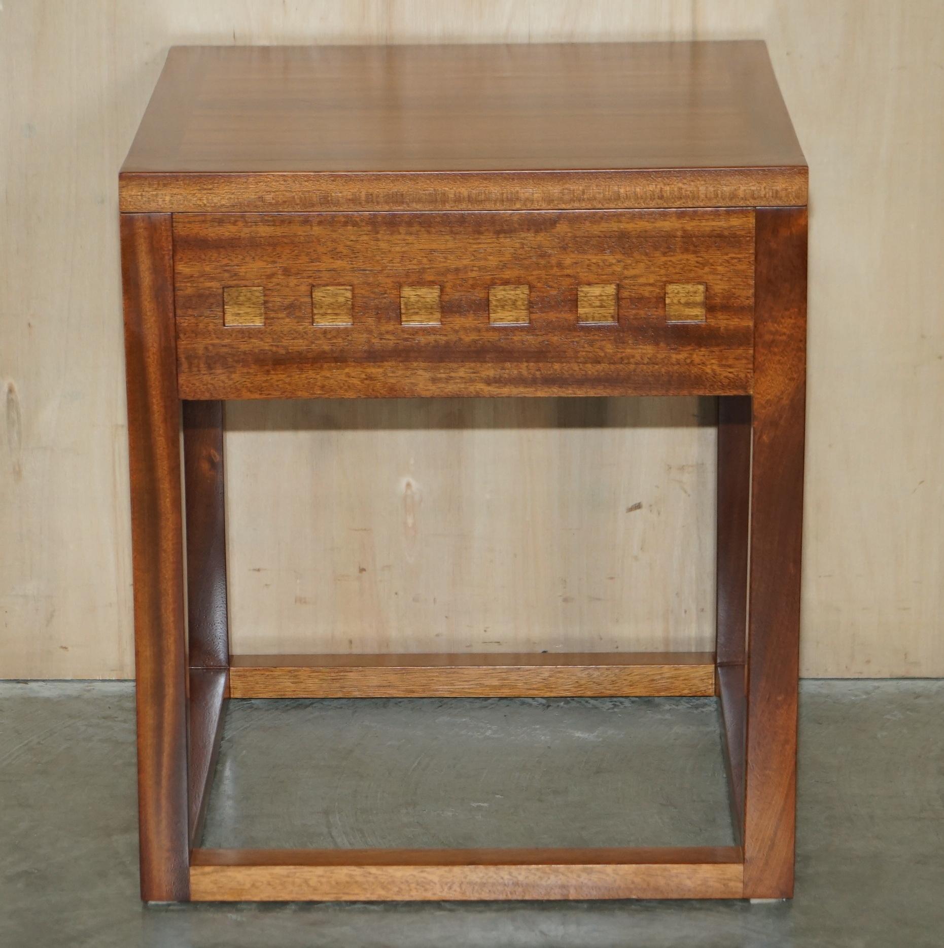 Pair of Nice Hand Made Cherry and Teak Wood Side Tables x 4 Available in Total For Sale 9