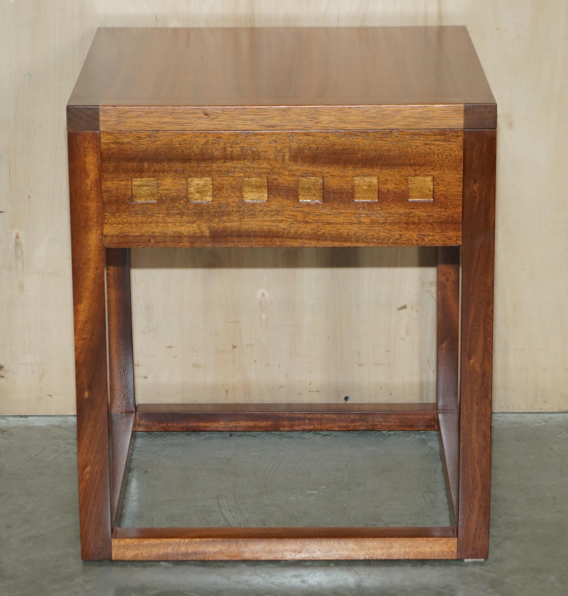 Pair of Nice Hand Made Cherry and Teak Wood Side Tables x 4 Available in Total For Sale 10